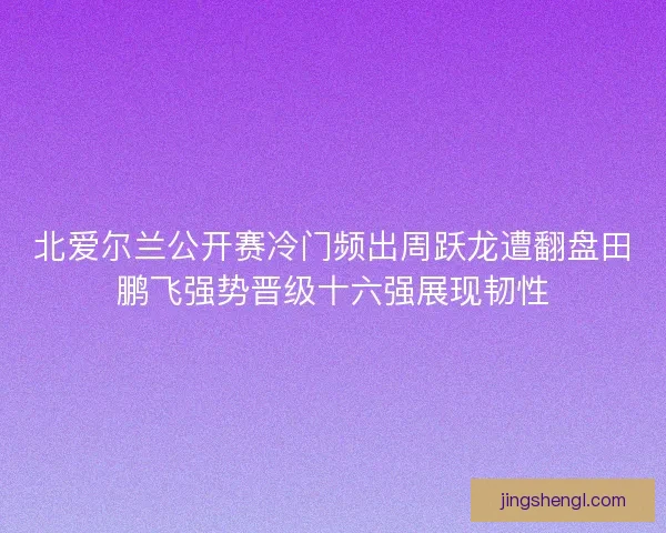 北爱尔兰公开赛冷门频出周跃龙遭翻盘田鹏飞强势晋级十六强展现韧性